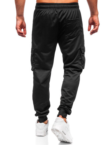 Μαύρο cargo ανδρικό παντελόνι jogger φόρμας Bolf JX6360