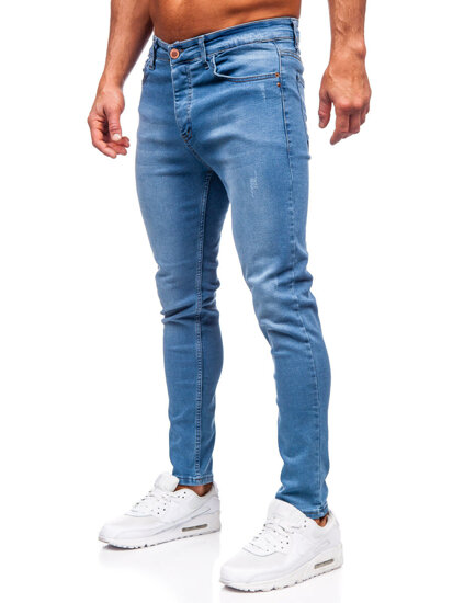 Μπλε ανδρικό τζιν παντελόνι slim fit Bolf 6177