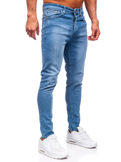 Μπλε ανδρικό τζιν παντελόνι slim fit Bolf 6177