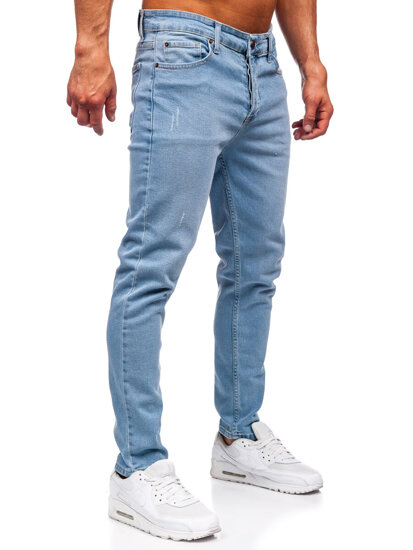 Μπλε ανδρικό τζιν παντελόνι slim fit Bolf 6472