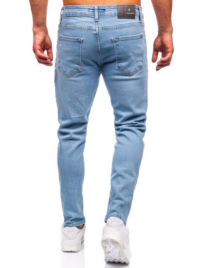 Μπλε ανδρικό τζιν παντελόνι slim fit Bolf 6472