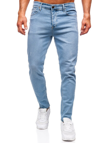 Μπλε ανδρικό τζιν παντελόνι slim fit Bolf 6472