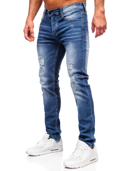 Μπλε ανδρικό τζιν παντελόνι slim fit Bolf MP0017B