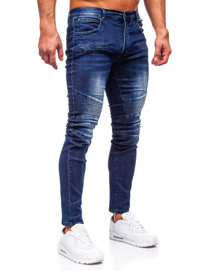 Μπλε ανδρικό τζιν παντελόνι  slim fit Bolf MP0029B