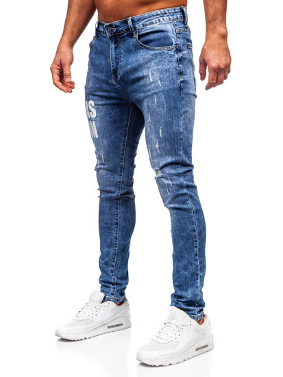 Μπλε ανδρικό τζιν παντελόνι slim fit Bolf TF292