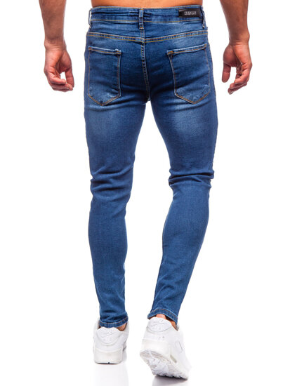 Μπλε μαρέν ανδρικό τζιν παντελόνι slim fit Bolf 6262