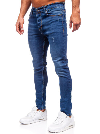 Μπλε μαρέν ανδρικό τζιν παντελόνι slim fit Bolf 6264