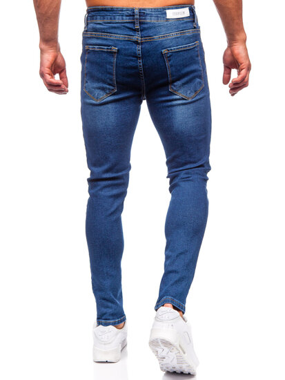 Μπλε μαρέν ανδρικό τζιν παντελόνι slim fit Bolf 6264