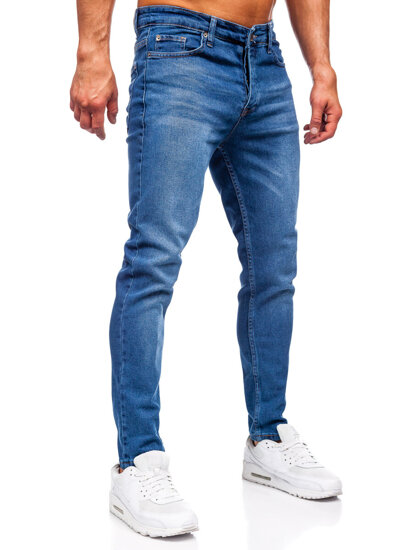 Μπλε μαρέν ανδρικό τζιν παντελόνι slim fit Bolf 6430