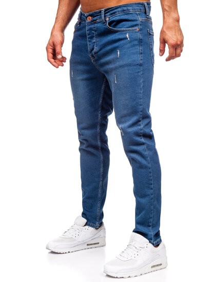 Μπλε μαρέν ανδρικό τζιν παντελόνι slim fit Bolf 6452