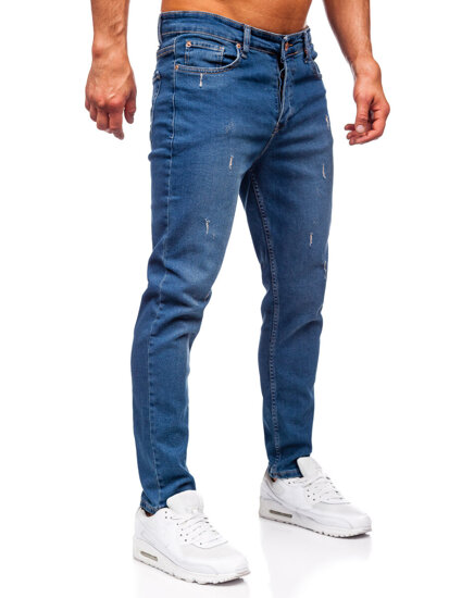 Μπλε μαρέν ανδρικό τζιν παντελόνι slim fit Bolf 6452