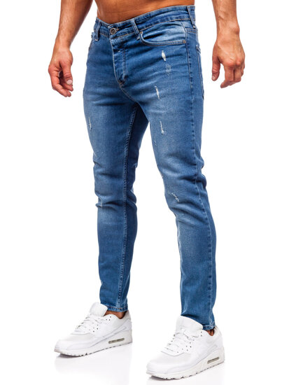 Μπλε μαρέν ανδρικό τζιν παντελόνι slim fit Bolf 6469