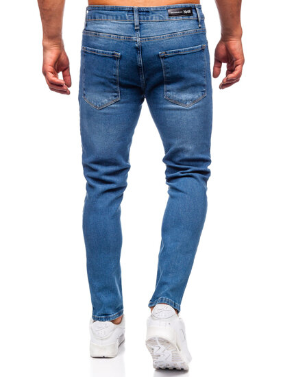 Μπλε μαρέν ανδρικό τζιν παντελόνι slim fit Bolf 6469