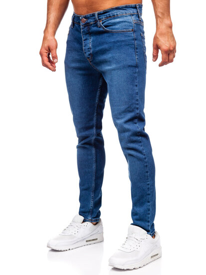 Μπλε μαρέν ανδρικό τζιν παντελόνι slim fit Bolf 6482