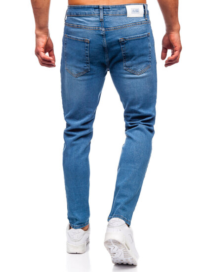 Μπλε μαρέν ανδρικό τζιν παντελόνι slim fit Bolf 6485