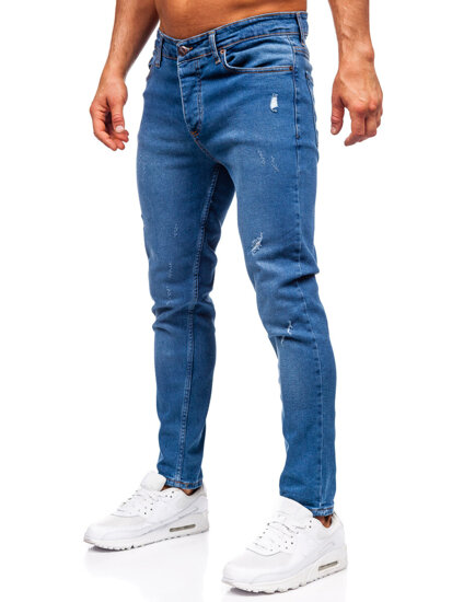 Μπλε μαρέν ανδρικό τζιν παντελόνι slim fit Bolf 6486