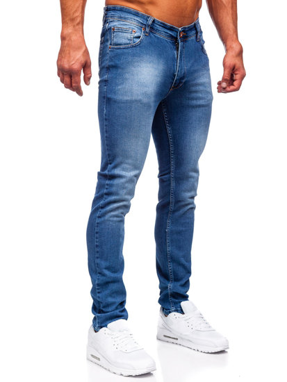 Μπλε μαρέν ανδρικό τζιν παντελόνι slim fit Bolf 6528