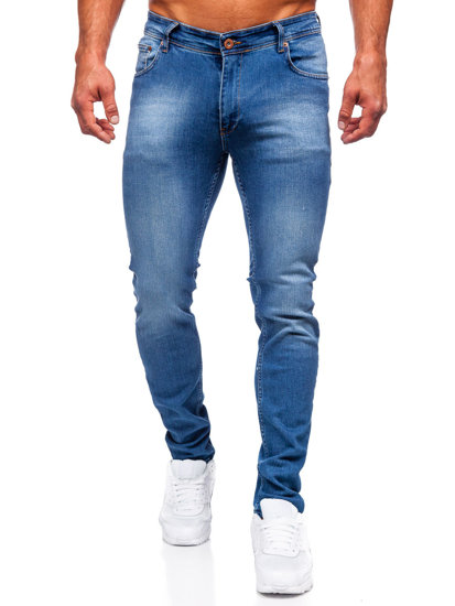 Μπλε μαρέν ανδρικό τζιν παντελόνι slim fit Bolf 6528