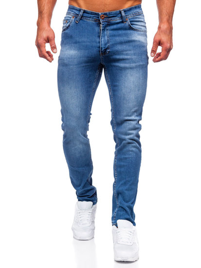 Μπλε μαρέν ανδρικό τζιν παντελόνι slim fit Bolf 6767