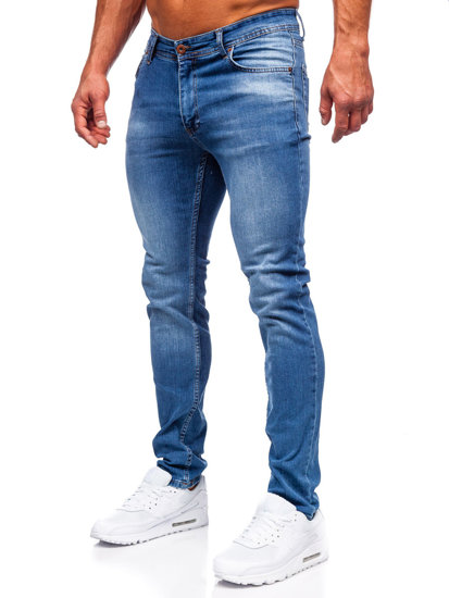 Μπλε μαρέν ανδρικό τζιν παντελόνι slim fit Bolf 6767