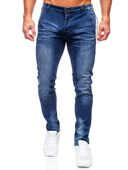 Μπλε μαρέν ανδρικό τζιν παντελόνι slim fit Bolf MP0091BS