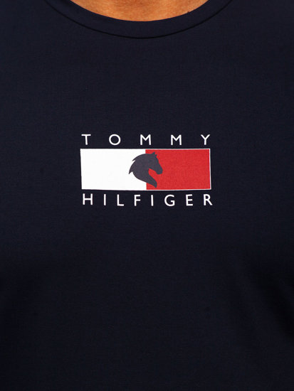 Μπλε σκούρο ανδρικό t-shirt με τύπωμα Tommy Hilfiger TH10082