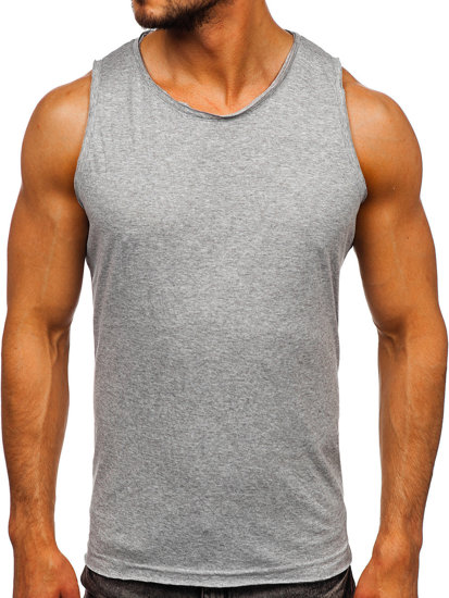 Μπλουζακι tank top ανδρικο χωρις εκτυπωση Γκρι Bolf 1205