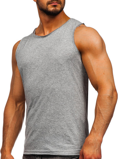 Μπλουζακι tank top ανδρικο χωρις εκτυπωση Γκρι Bolf 1205