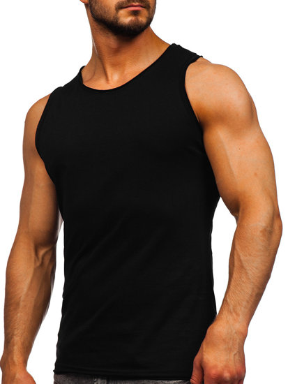 Μπλουζακι tank top ανδρικο χωρις εκτυπωση Μαυρο Bolf 1205