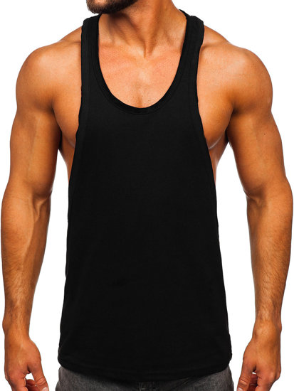 Μπλουζακι tank top ανδρικο χωρις εκτυπωση Μαυρο Bolf 1245