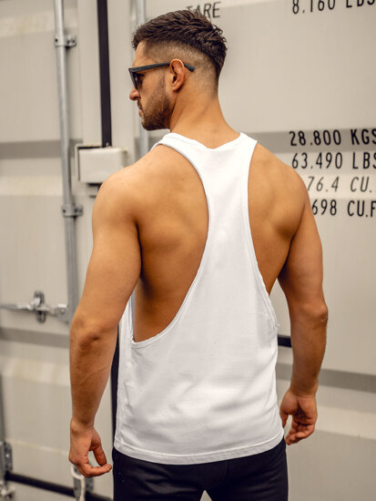 Μπλουζακι tank top ανδρικο χωρις εκτυπωση λευκο Bolf 1245