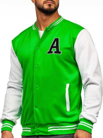 Πράσινο ανδρικό μεταβατικό μπουφάν baseball bomber Bolf 8B1157