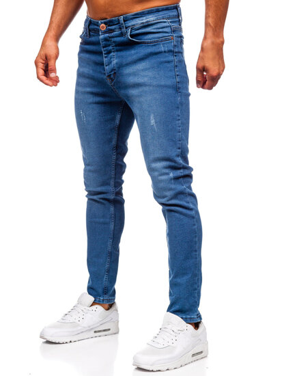 Σκούρο μπλε ανδρικό τζιν παντελόνι slim fit Bolf 6175