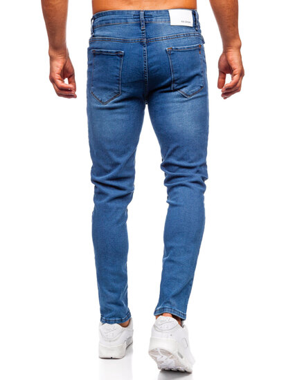 Σκούρο μπλε ανδρικό τζιν παντελόνι slim fit Bolf 6175