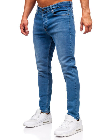 Σκούρο μπλε ανδρικό τζιν παντελόνι slim fit Bolf 6471