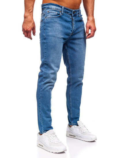 Σκούρο μπλε ανδρικό τζιν παντελόνι slim fit Bolf 6471