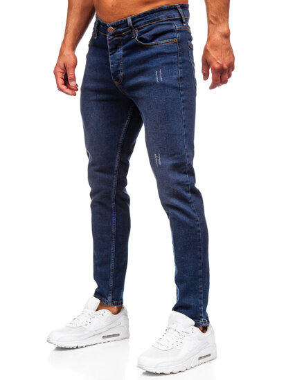 Σκούρο μπλε ανδρικό τζιν παντελόνι slim fit Bolf 6479