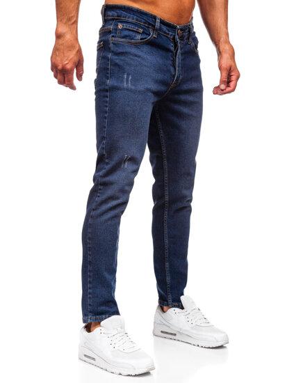 Σκούρο μπλε ανδρικό τζιν παντελόνι slim fit Bolf 6479