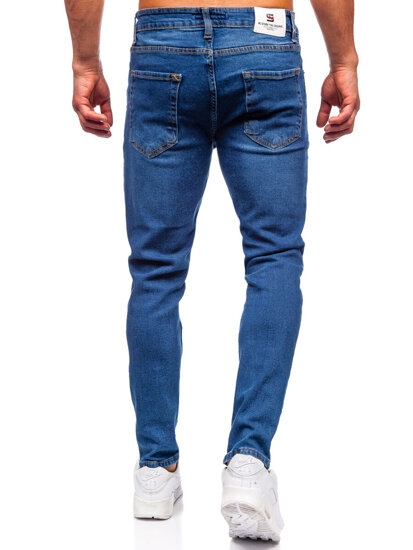 Σκούρο μπλε ανδρικό τζιν παντελόνι slim fit Bolf 6482