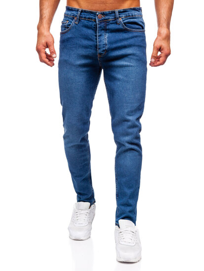 Σκούρο μπλε ανδρικό τζιν παντελόνι slim fit Bolf 6482