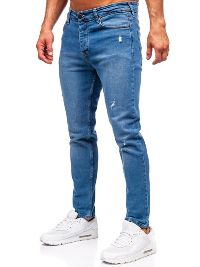 Σκούρο μπλε ανδρικό τζιν παντελόνι slim fit Bolf 6485