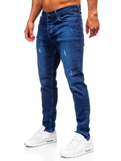 Σκούρο μπλε ανδρικό τζιν παντελόνι slim fit Bolf 6516