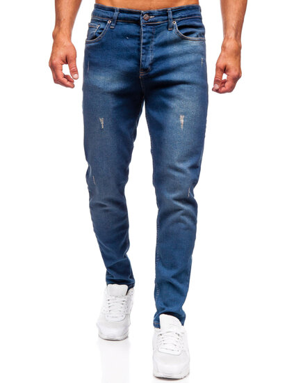 Σκούρο μπλε ανδρικό τζιν παντελόνι slim fit Bolf 6518