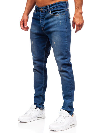 Σκούρο μπλε ανδρικό τζιν παντελόνι slim fit Bolf 6518