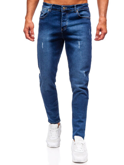 Σκούρο μπλε ανδρικό τζιν παντελόνι slim fit Bolf 6558