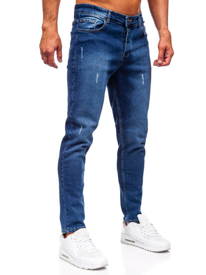 Σκούρο μπλε ανδρικό τζιν παντελόνι slim fit Bolf 6558