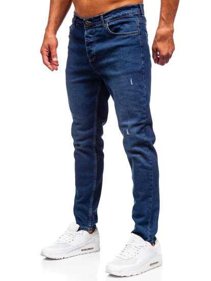 Σκούρο μπλε ανδρικό τζιν παντελόνι slim fit Bolf 6561