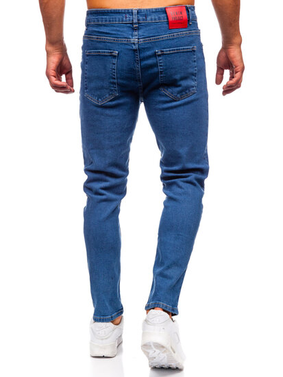 Σκούρο μπλε ανδρικό τζιν παντελόνι slim fit Bolf 6565