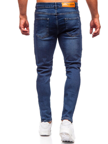 Σκούρο μπλε ανδρικό τζιν παντελόνι slim fit Bolf 6569