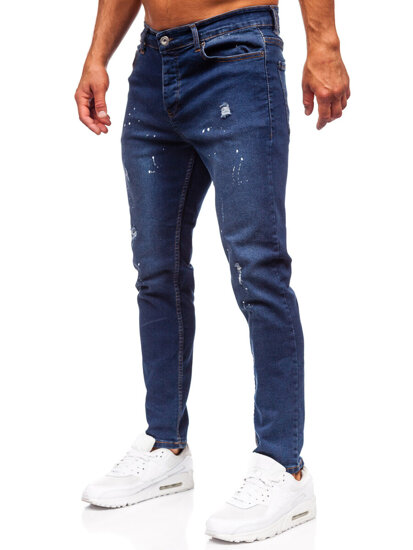 Σκούρο μπλε ανδρικό τζιν παντελόνι slim fit Bolf 6571